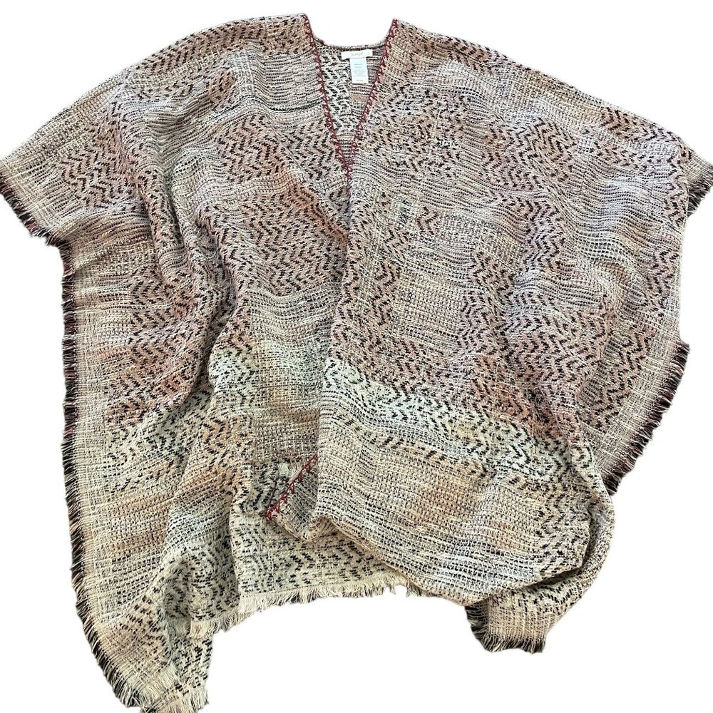 Purejill J. Jill Marled Knit Wrap Around Poncho Open Sweater Women's, Size OS